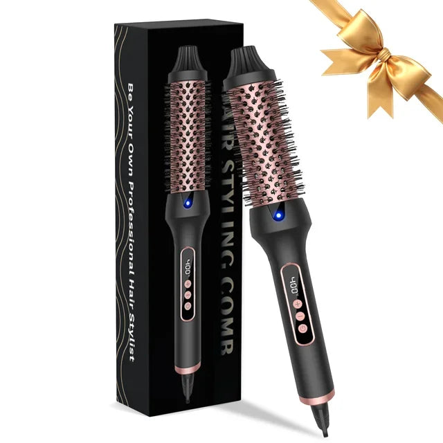 Revolutionary 3-in-1 Ionic Heated Round Brush - Curl, Straighten, and Style with Anti-Scald Technology!