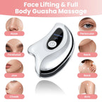 Revitalize Your Skin with the Electric Gua Sha Heated Vibration Massager - Dual Action Face Lifting Device with Red & Blue Light Therapy