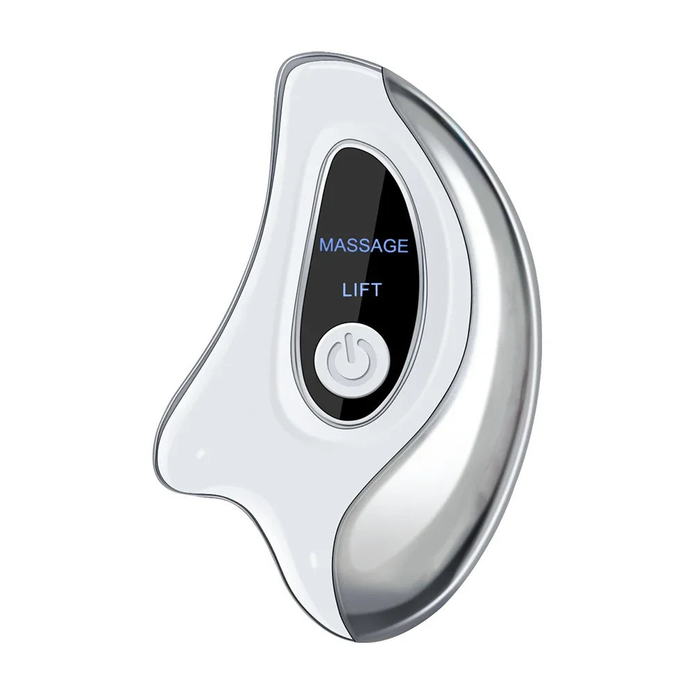 Revitalize Your Skin with the Electric Gua Sha Heated Vibration Massager - Dual Action Face Lifting Device with Red & Blue Light Therapy